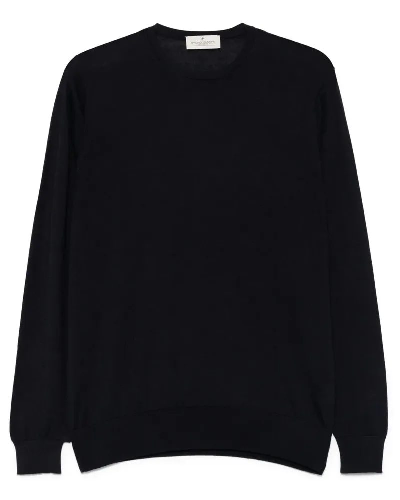 Bruno Manetti Fein gestrickter Pullover - Blau Blau
