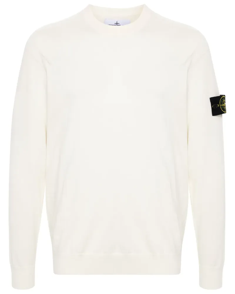 Stone Island Pullover mit Kompass-Patch - Nude Nude