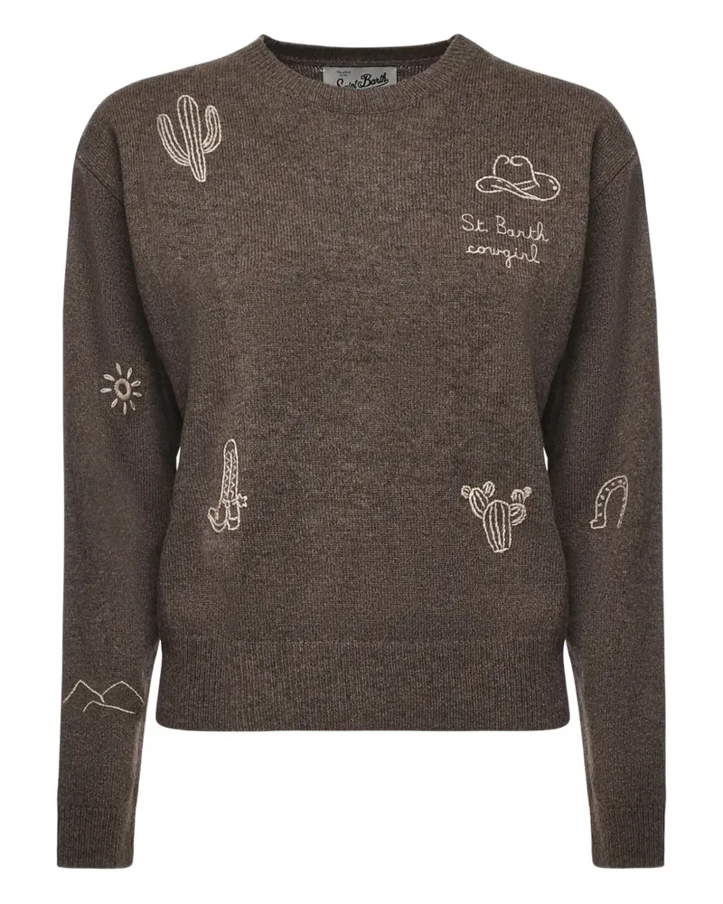 MC2 Saint Barth Bestickter Pullover - Braun Braun