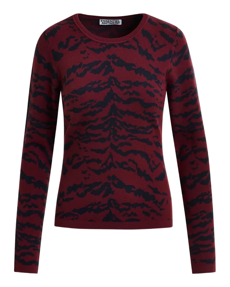 Essentiel Gerippter Pullover - Rot Rot