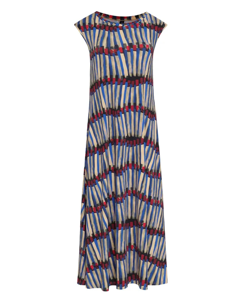 Lygia & Nanny Tiê graphic-print midi dress - Blau Blau