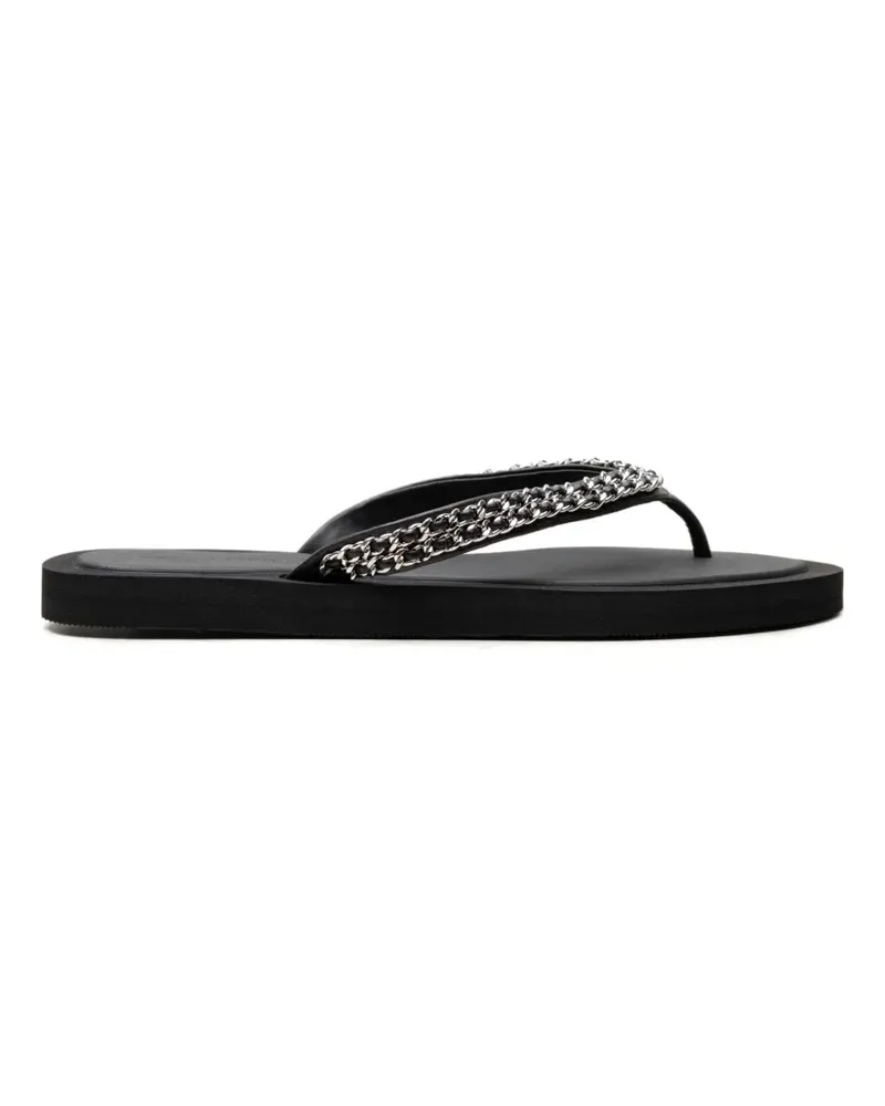 Tory Burch Kira chain-link flip-flops - Schwarz Schwarz
