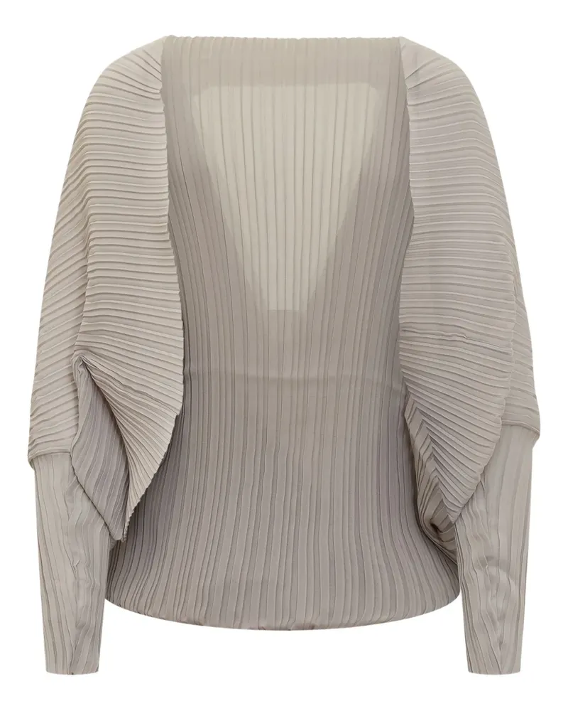 Max Mara Plissierte Bomberjacke - Silber Silber
