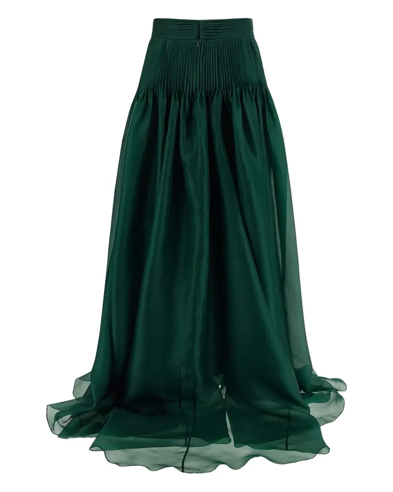 Carolina Herrera New York pintucked organza skirt - Grün Grün