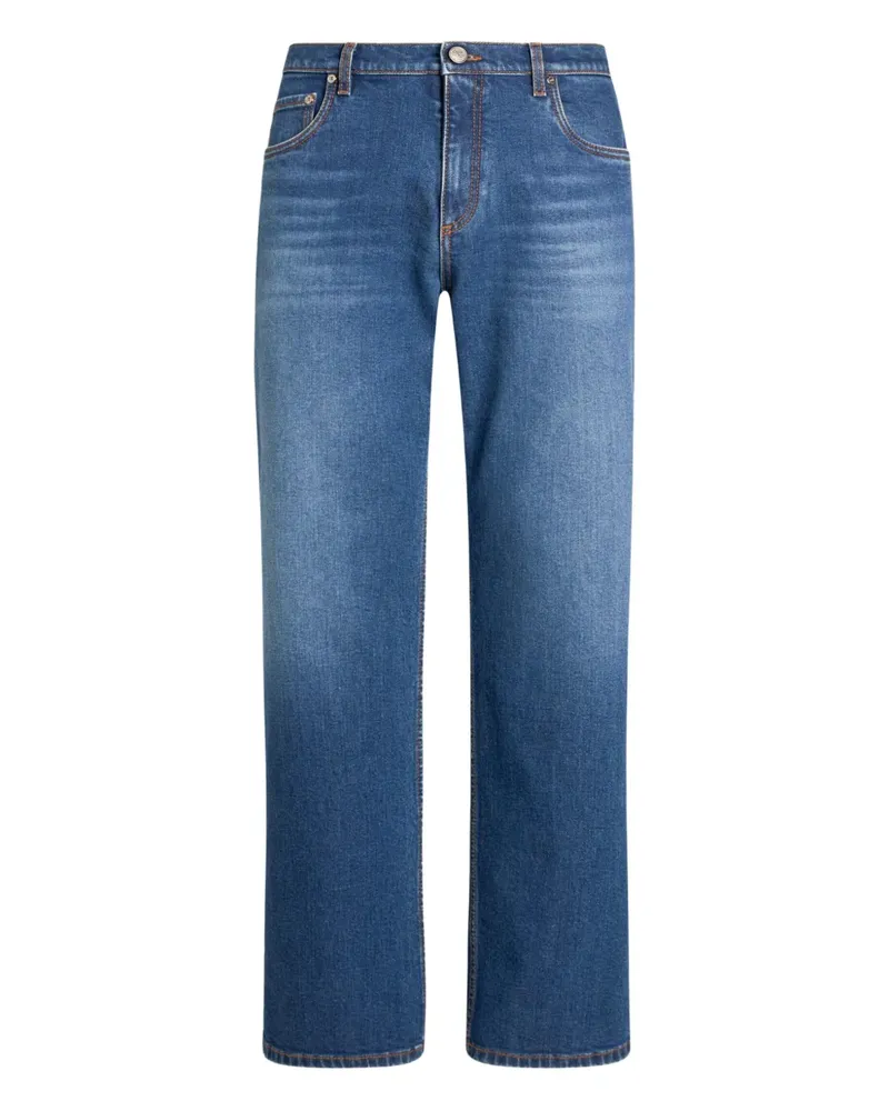 Etro Jeans mit Pegaso-Stickerei - Blau Blau