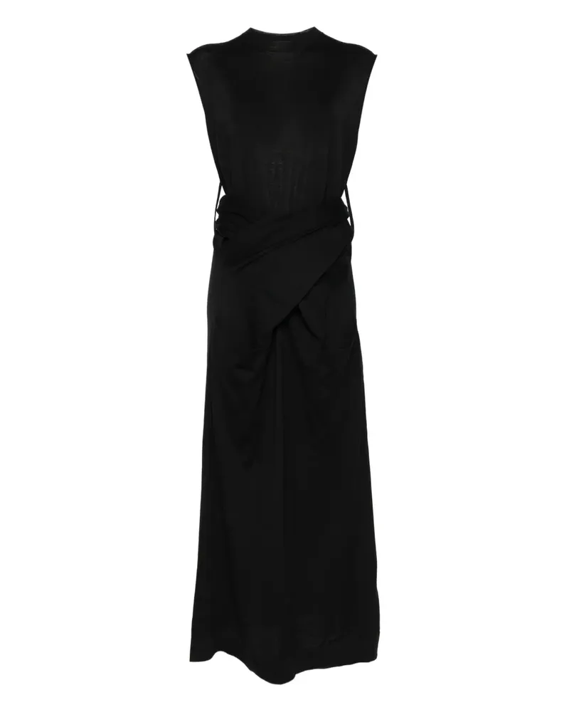 Jil Sander Kleid in Wickeloptik - Schwarz Schwarz