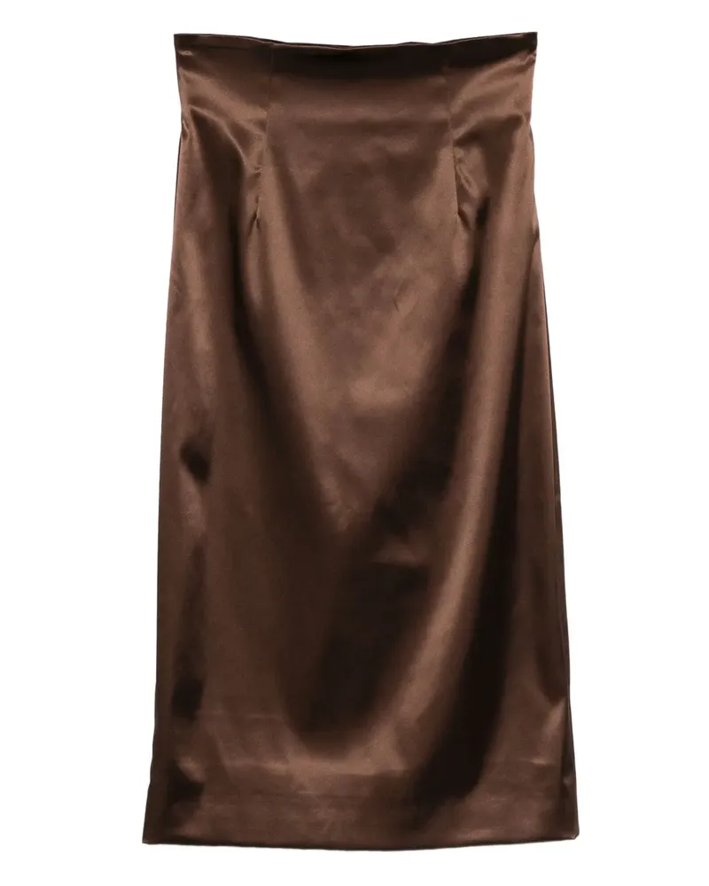 Dolce & Gabbana Midirock aus Satin - Braun Braun
