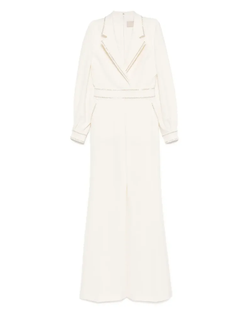 Elie Saab Jumpsuit mit Nieten - Weiß Weiß
