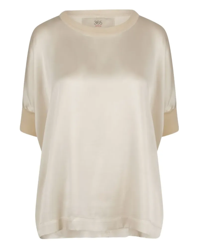 Jucca cotton-blend short-sleeved blouse - Nude Nude