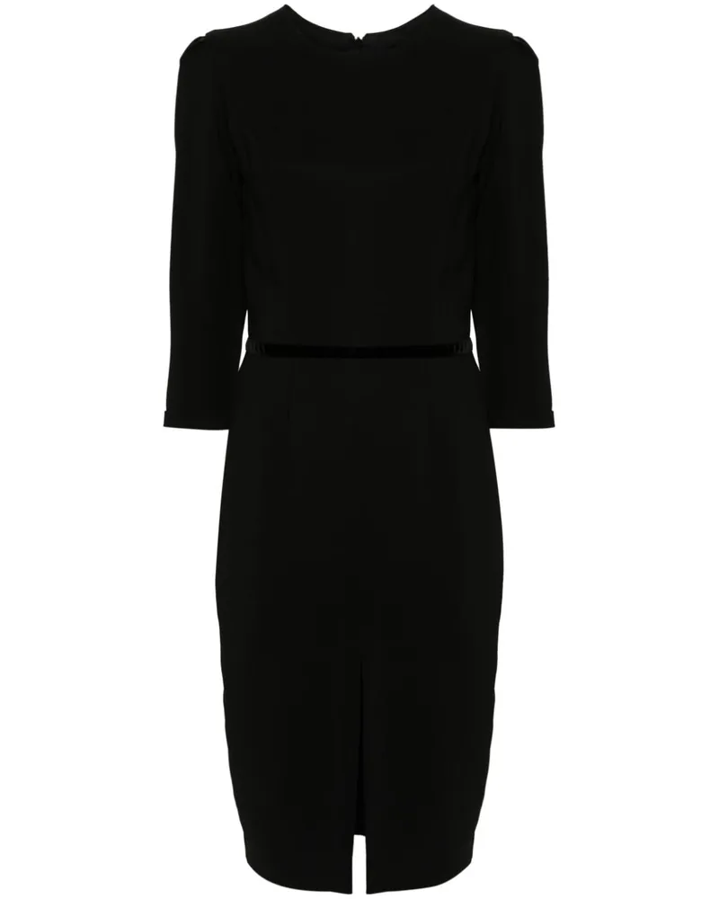 STYLAND Midikleid mit Samtdetail - Schwarz Schwarz