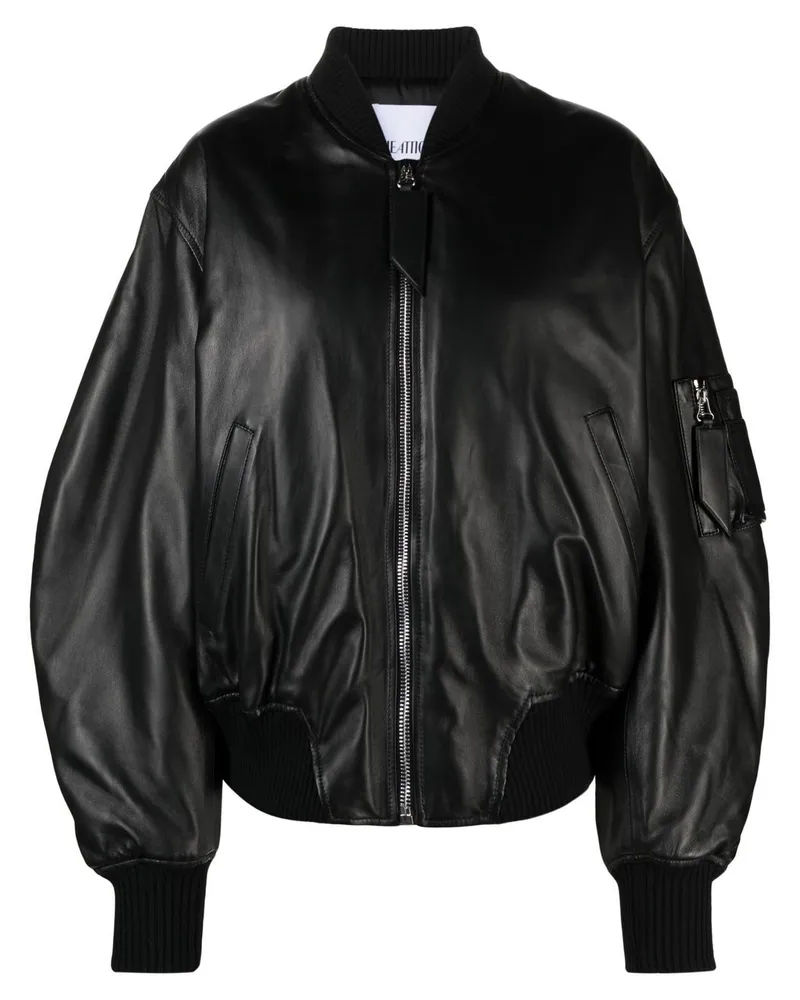 ATTICO Bomberjacke aus Leder - Schwarz Schwarz