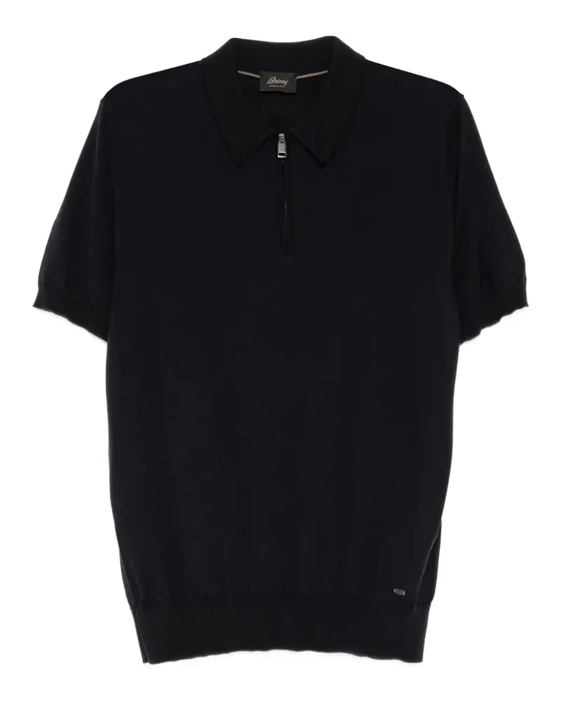 Brioni zip-fastening short-sleeve polo shirt - Blau Blau