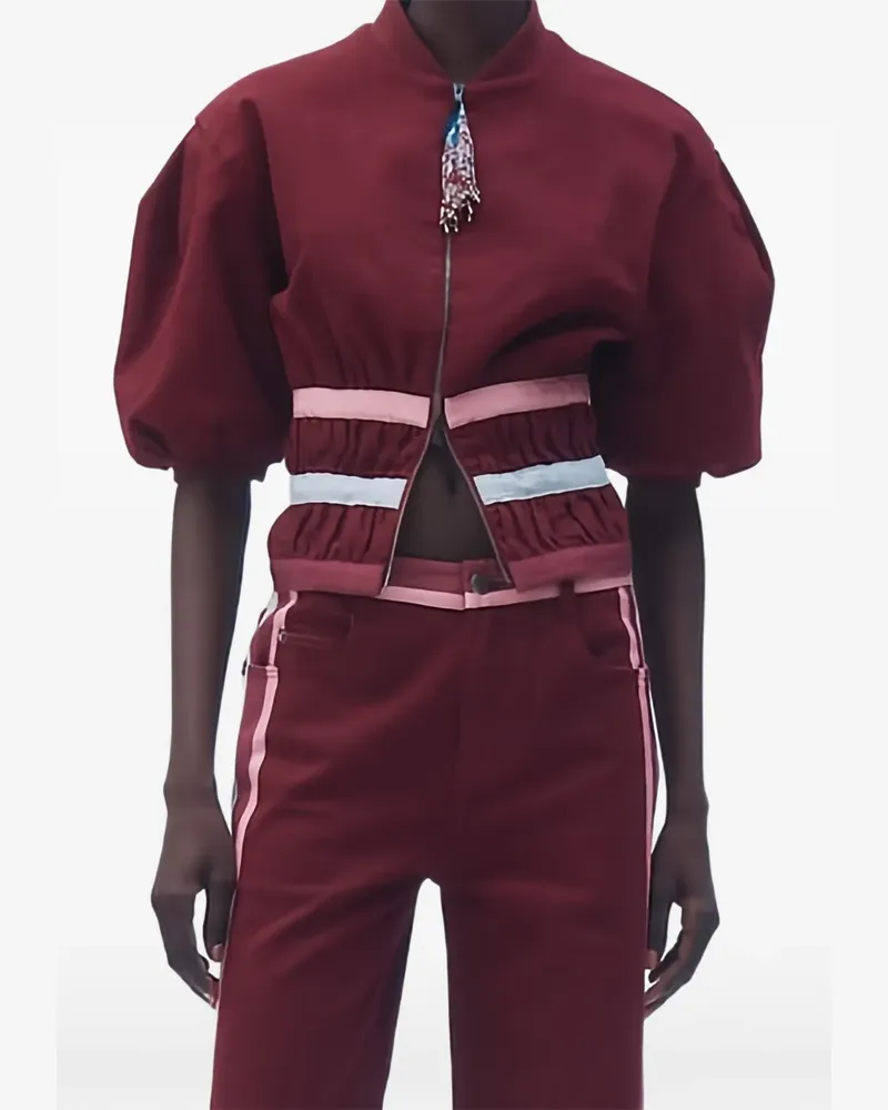 Hellessy Zora puffed-sleeve zip-up jacket - Rot Rot