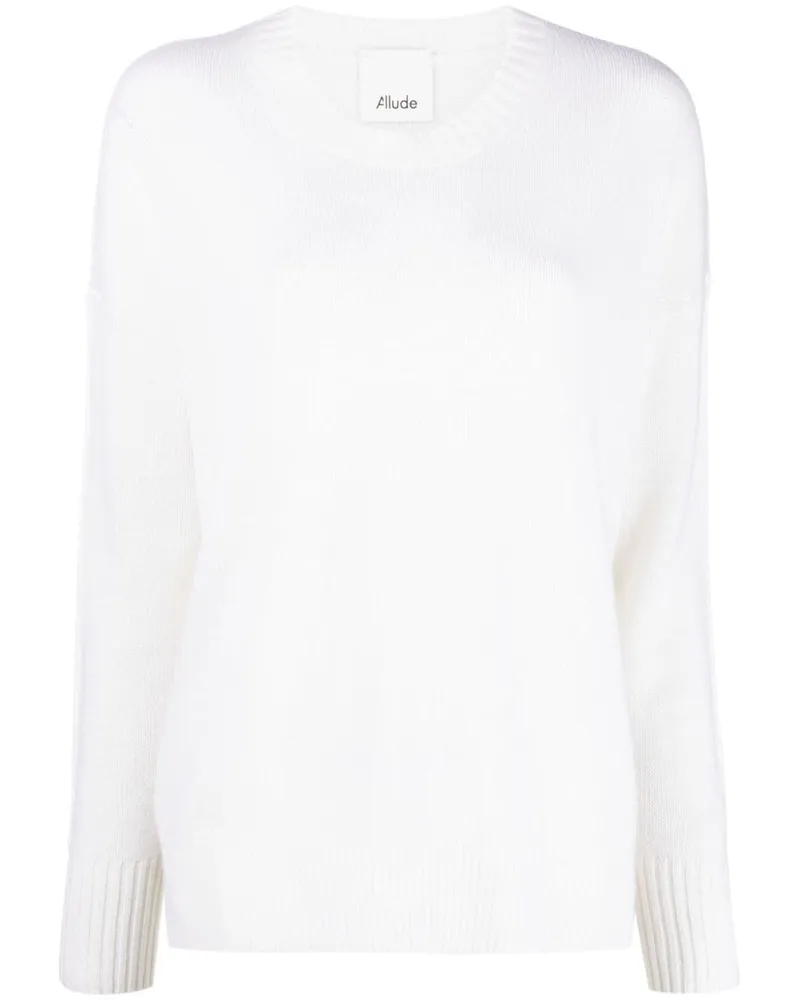 ALLUDE Kaschmirpullover mit tiefen Schultern - Weiß Weiß