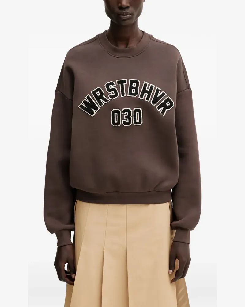 WRSTBHVR Matteo logo-patch sweatshirt - Braun Braun