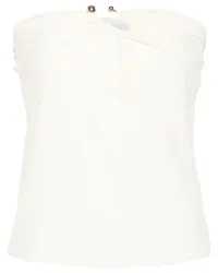 Patrizia Pepe Gerafftes Bandeau-Top Weiß