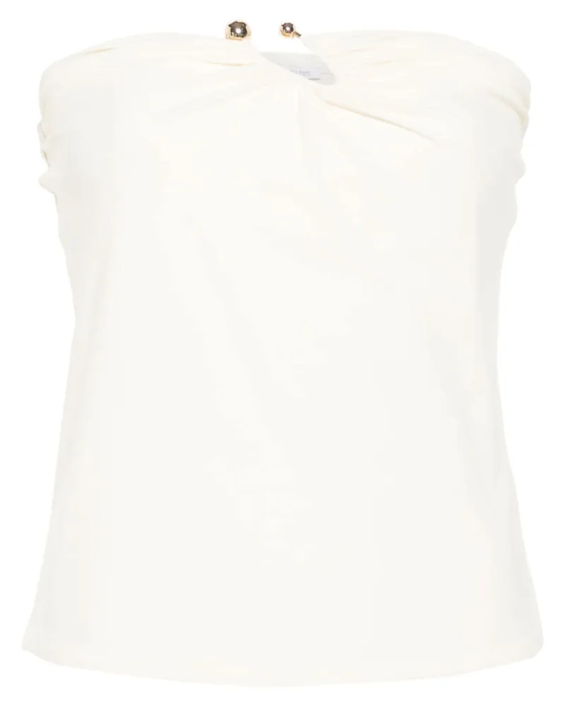 Patrizia Pepe Gerafftes Bandeau-Top - Weiß Weiß