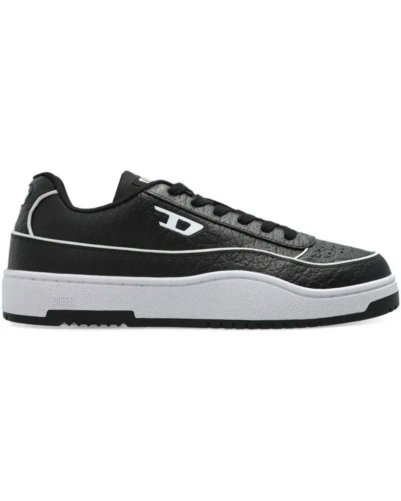 Diesel Tracker Sneakers mit Ledereinsätzen - Schwarz Schwarz