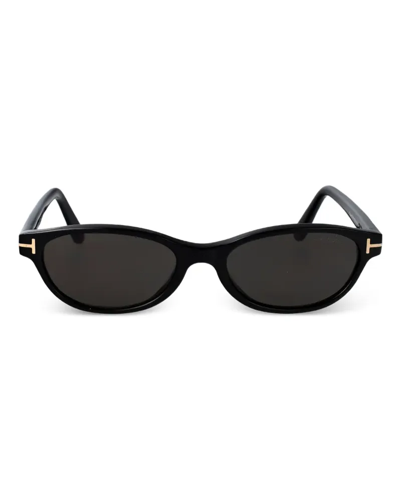 Tom Ford Sonnenbrille mit ovalem Gestell - Schwarz Schwarz
