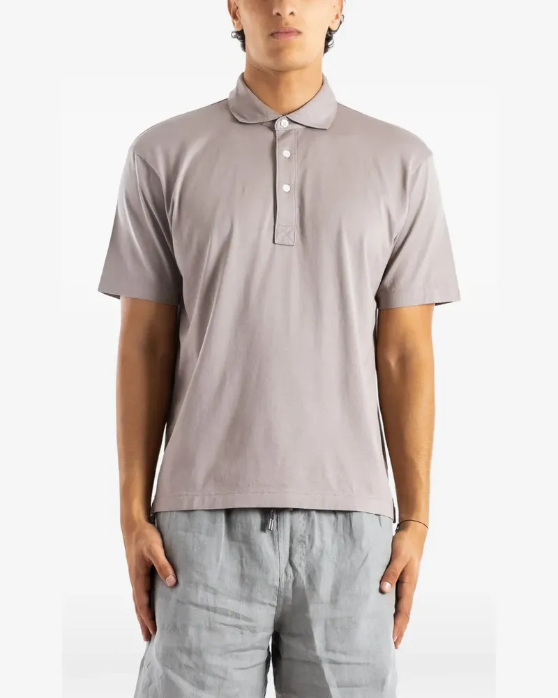 Handvaerk short-sleeve jersey polo shirt - Grau Grau