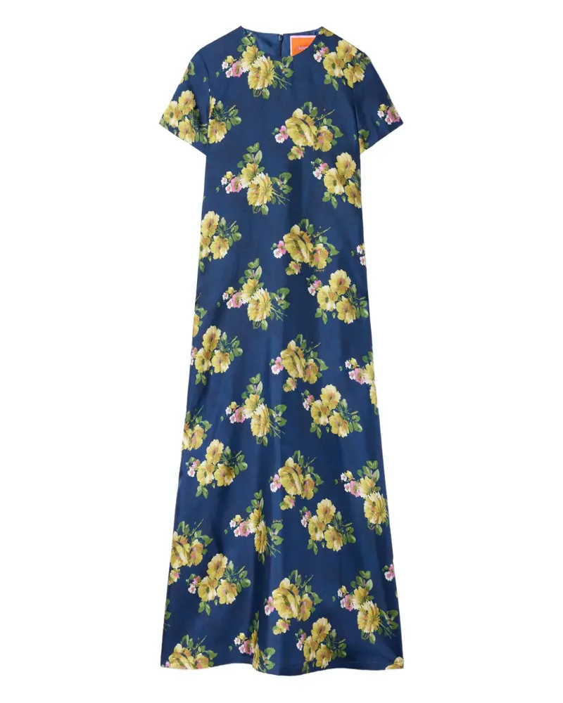 La DoubleJ Swing-Kleid mit Blumen-Print - Blau Blau