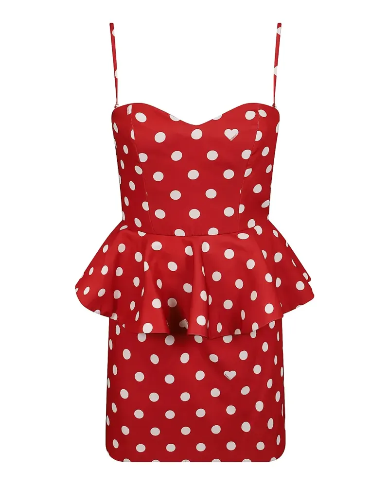 Fiorucci polka-dot peplum mini dress - Rot Rot