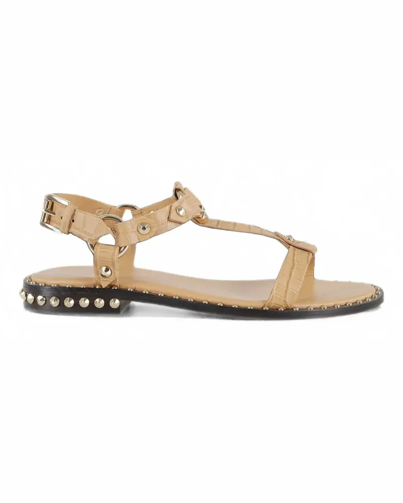 ash Nieten-Sandalen mit Kroko-Optik - Nude Nude