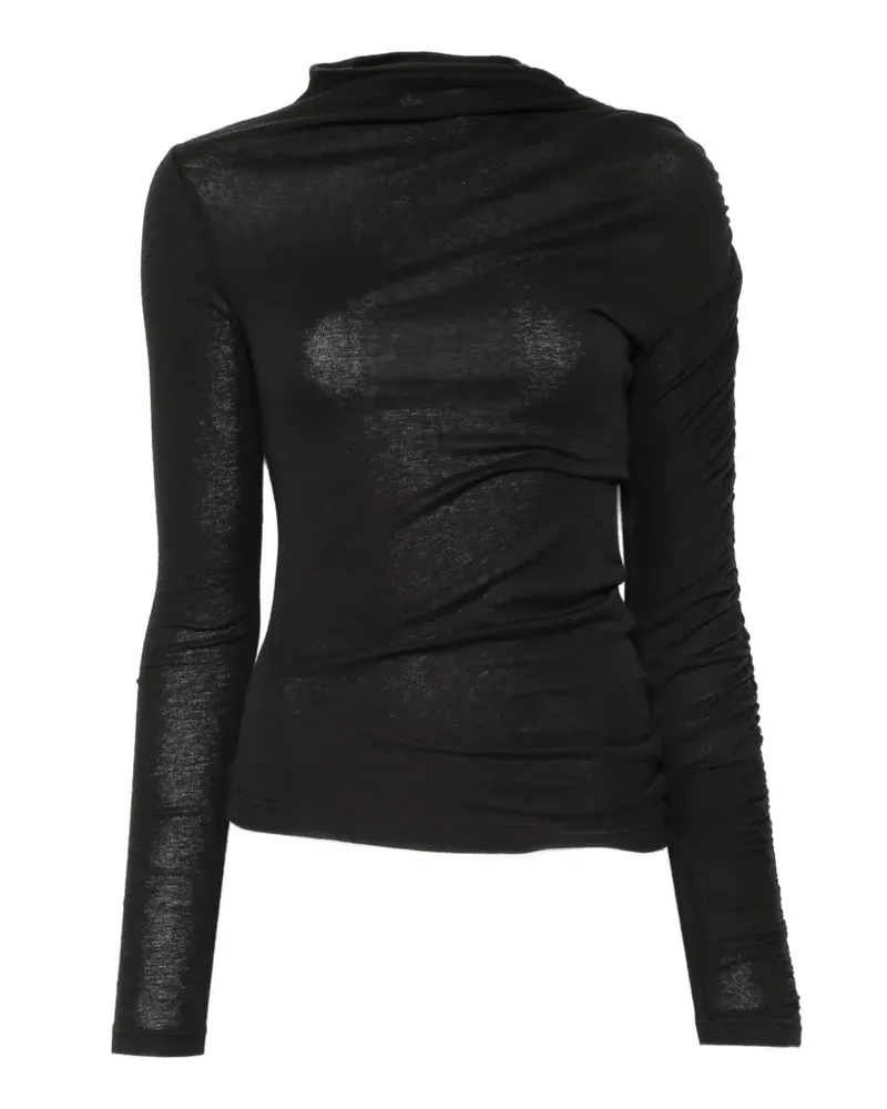 Pinko ruched long-sleeve top - Schwarz Schwarz
