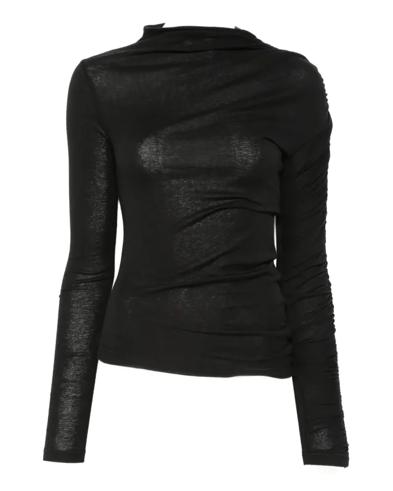 Pinko ruched long-sleeve top - Schwarz Schwarz