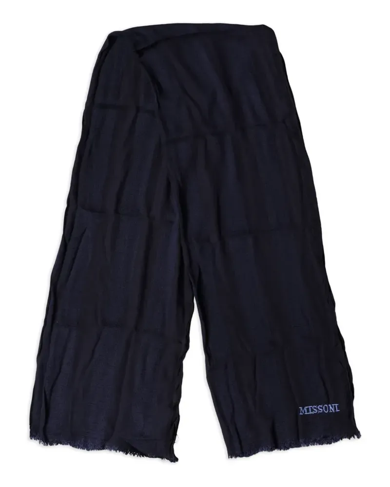 Dolce & Gabbana Gestrickter Schal mit Fransen - Blau Blau