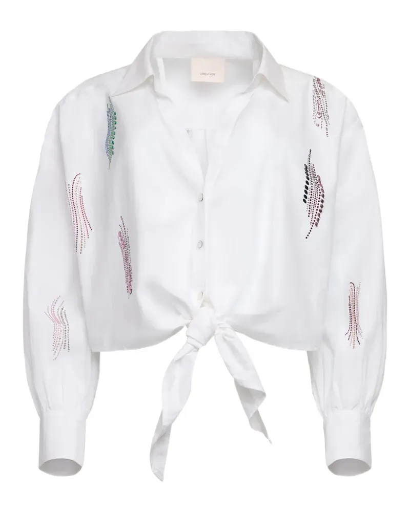 Cinq à Sept Marianna Paillette Whirl Hemd - Weiß Weiß