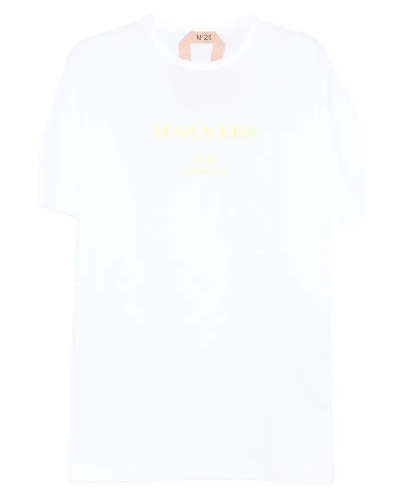 N° 21 T-Shirt mit grafischem Print - Weiß Weiß