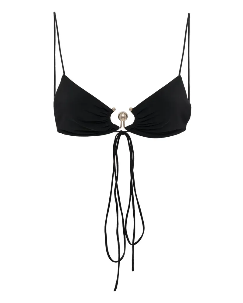Christopher Esber Geraffter Triangel-Bikini - Schwarz Schwarz