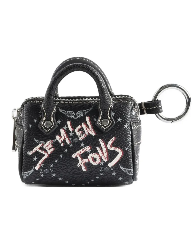 Zadig & Voltaire logo-print bag-shap keyring - Schwarz Schwarz