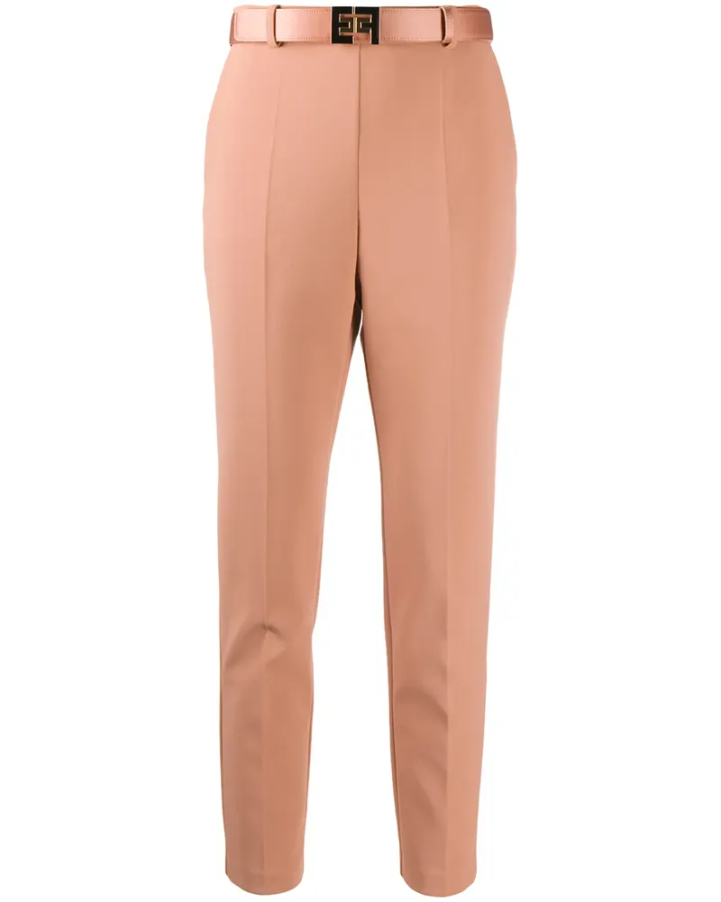 Elisabetta Franchi Schmale Hose mit Gürtel - W71 ROSE GOLD W71