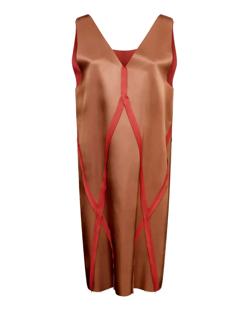 Maison Margiela Minikleid mit V-Ausschnitt - Braun Braun