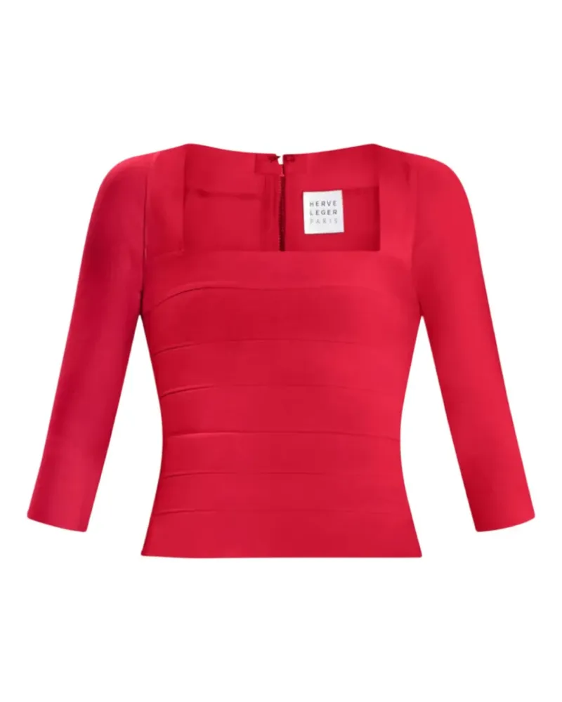 Hervé Léger square-neck top - Rot Rot