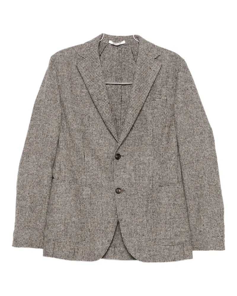 Eleventy houndstooth-pattern single-breasted blazer - Braun Braun