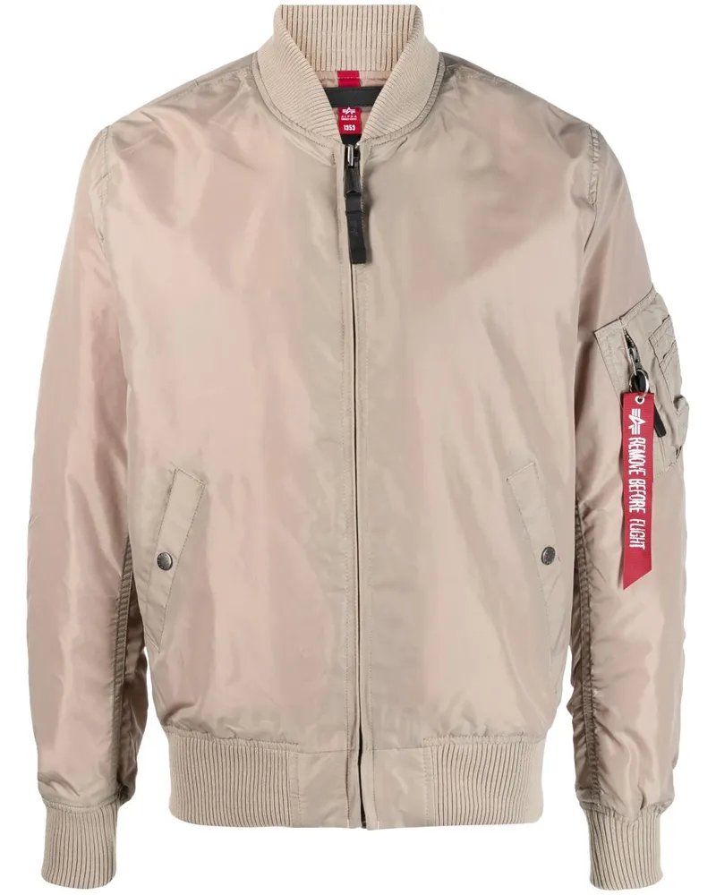 Alpha Industries Bomberjacke mit Reißverschluss Nude