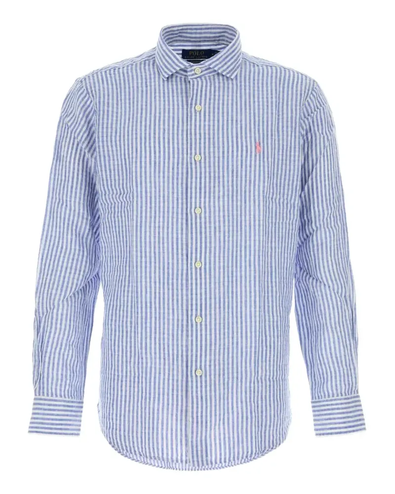 Ralph Lauren Gestreiftes Hemd mit Stickerei - Blau Blau