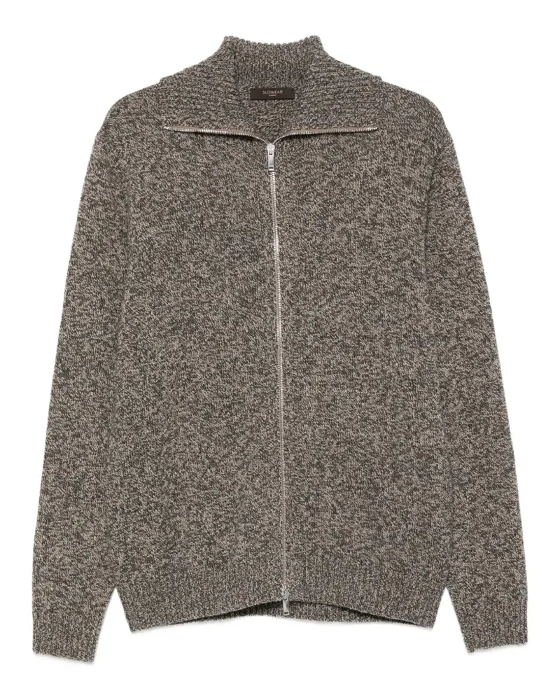 Zanone Melierter Cardigan mit Reißverschluss - Grau Grau