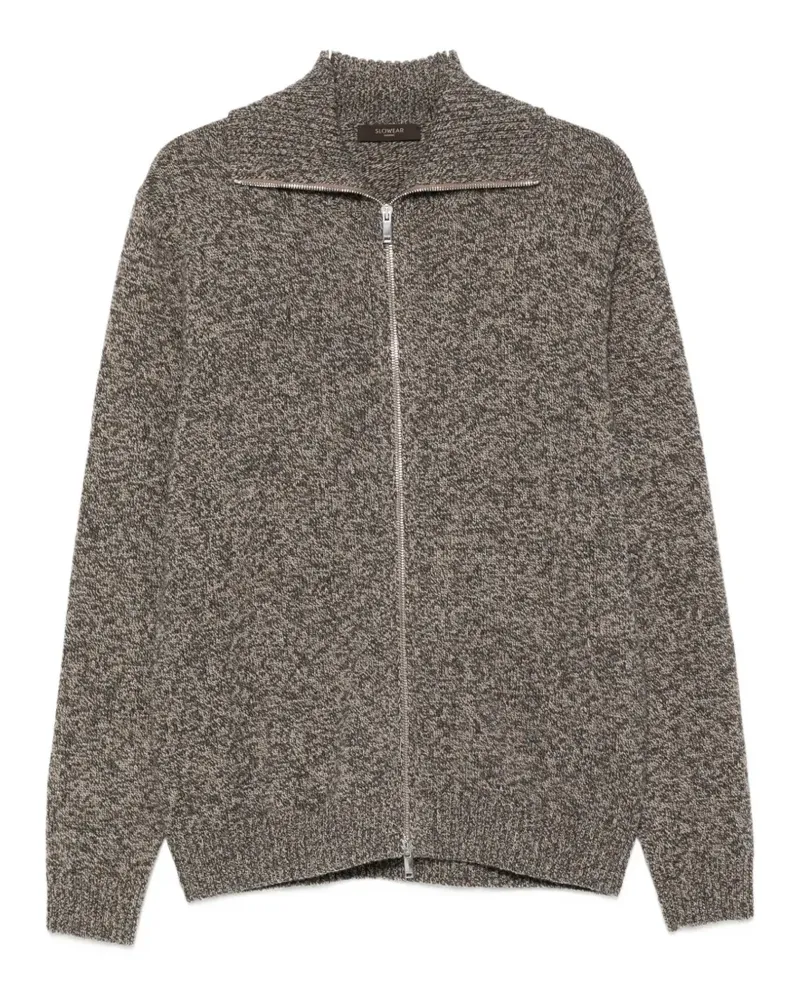 Zanone Melierter Cardigan mit Reißverschluss - Grau Grau