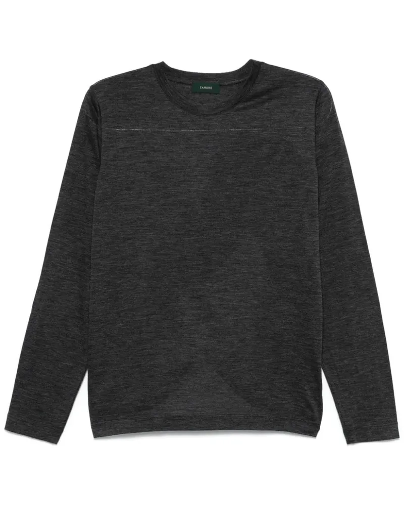 Zanone T-Shirt aus Schurwolle Grau