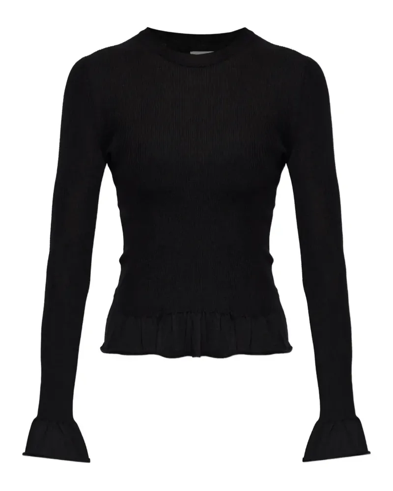 Jil Sander ruffled-cuff ribbed sweater - Schwarz Schwarz