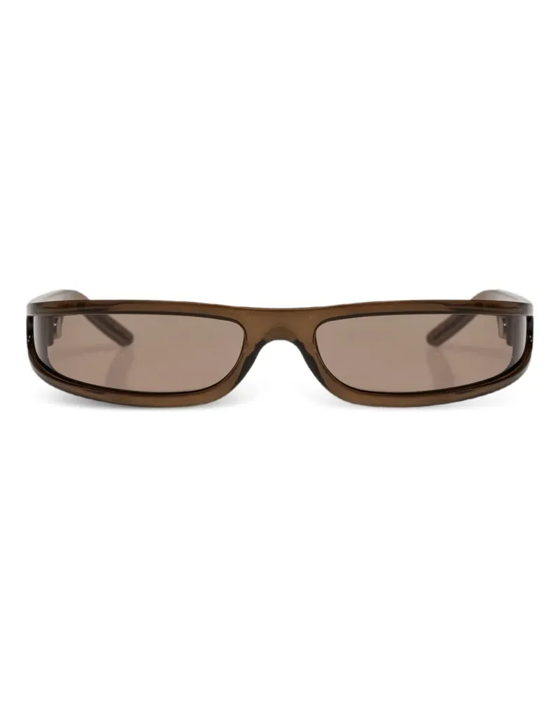 Rick Owens Sonnenbrille mit eckigem Gestell - Braun Braun
