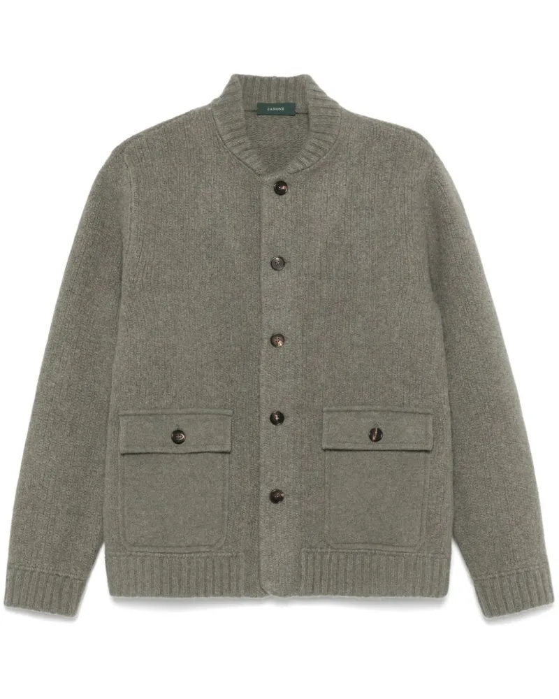 Zanone Gestrickte Bomberjacke GrüN