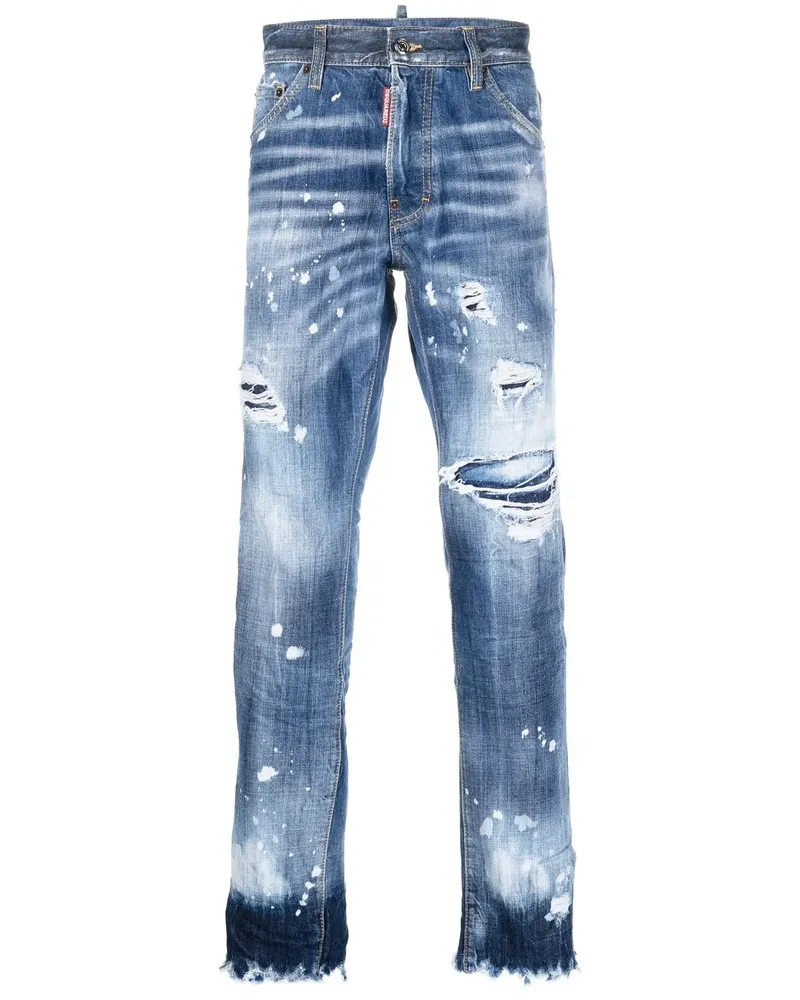 Dsquared2 Slim-Fit-Jeans im Distressed-Look - Blau Blau