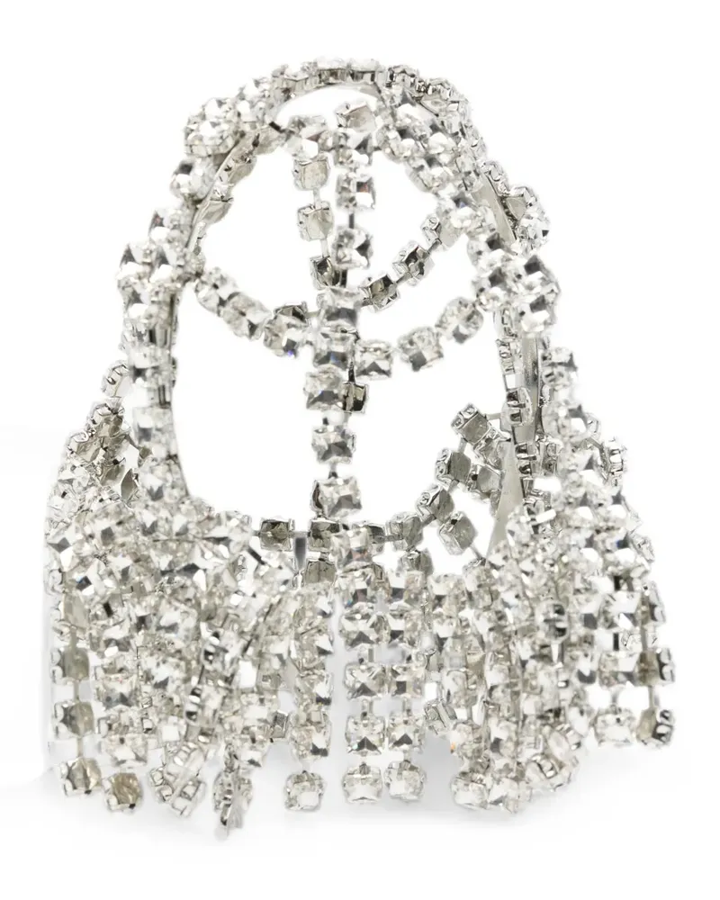Patrizia Pepe crystal-embellished fringed head accessory - Silber Silber