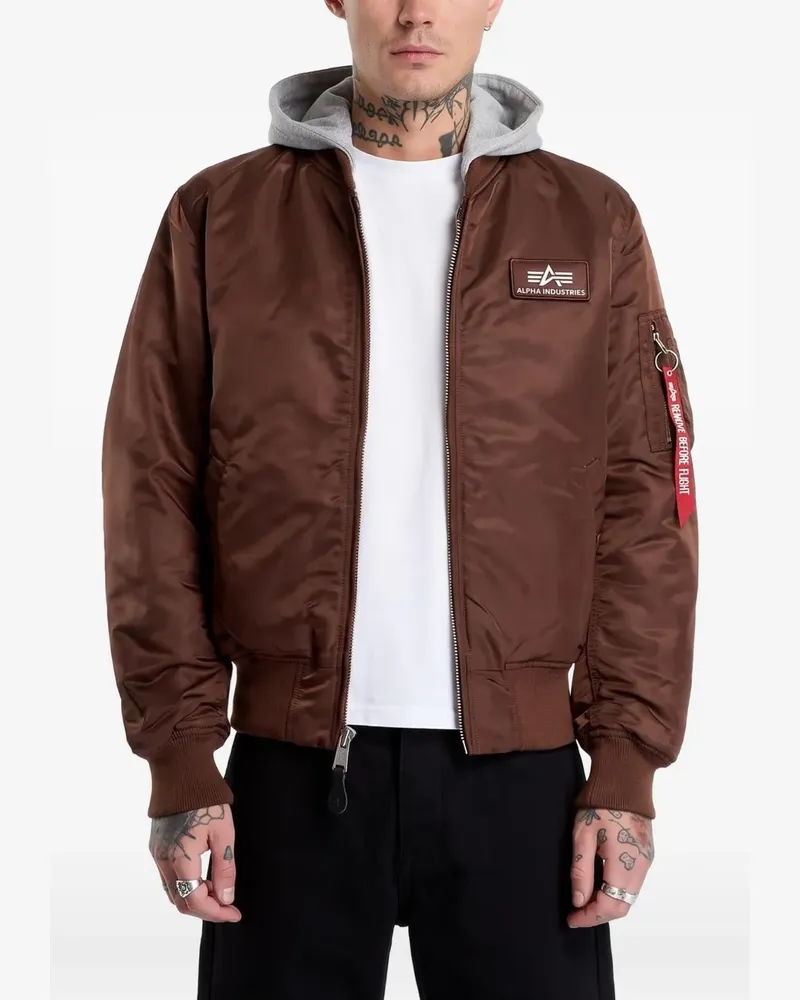 Alpha Industries MA-1 Bomberjacke mit Kapuze - Braun Braun