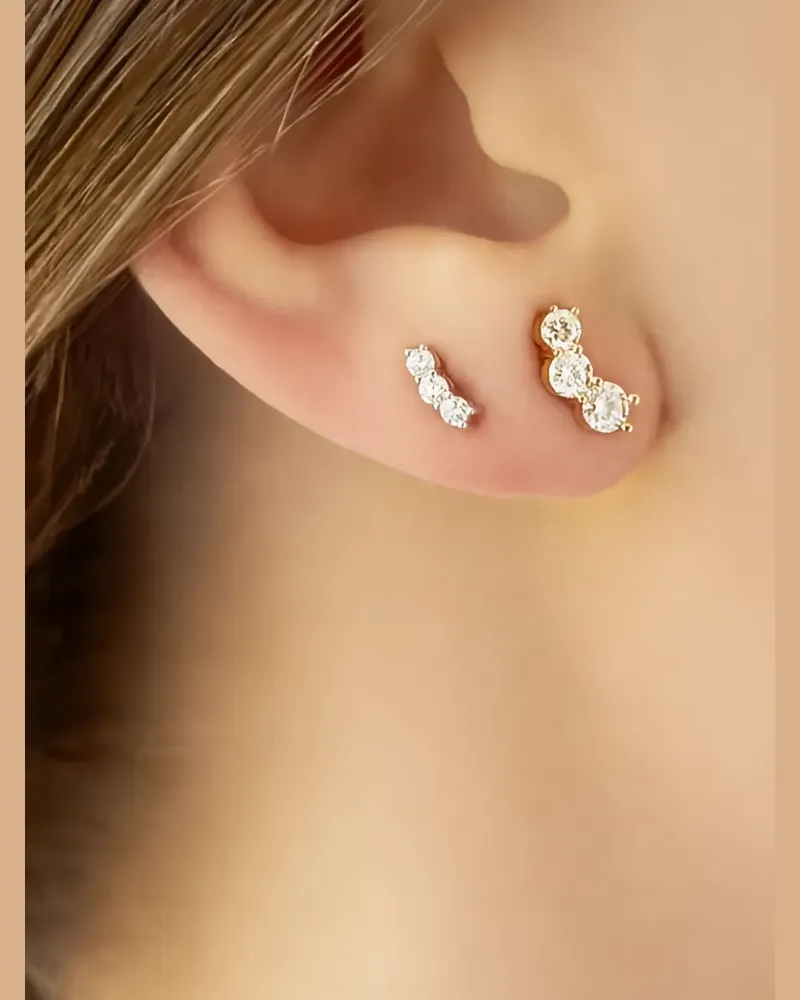 Melissa Kaye 18K white gold Aria diamond earrings - Silber Silber